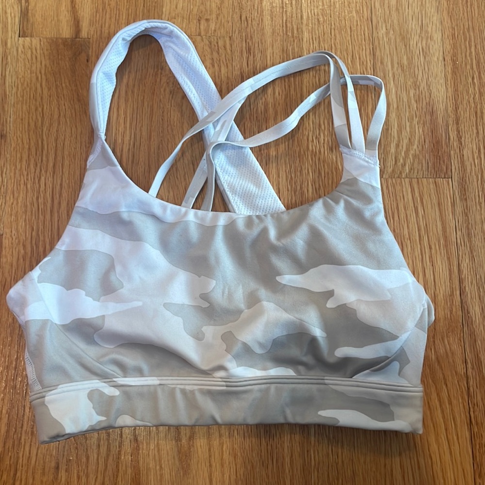 Athleta white camo sports bra